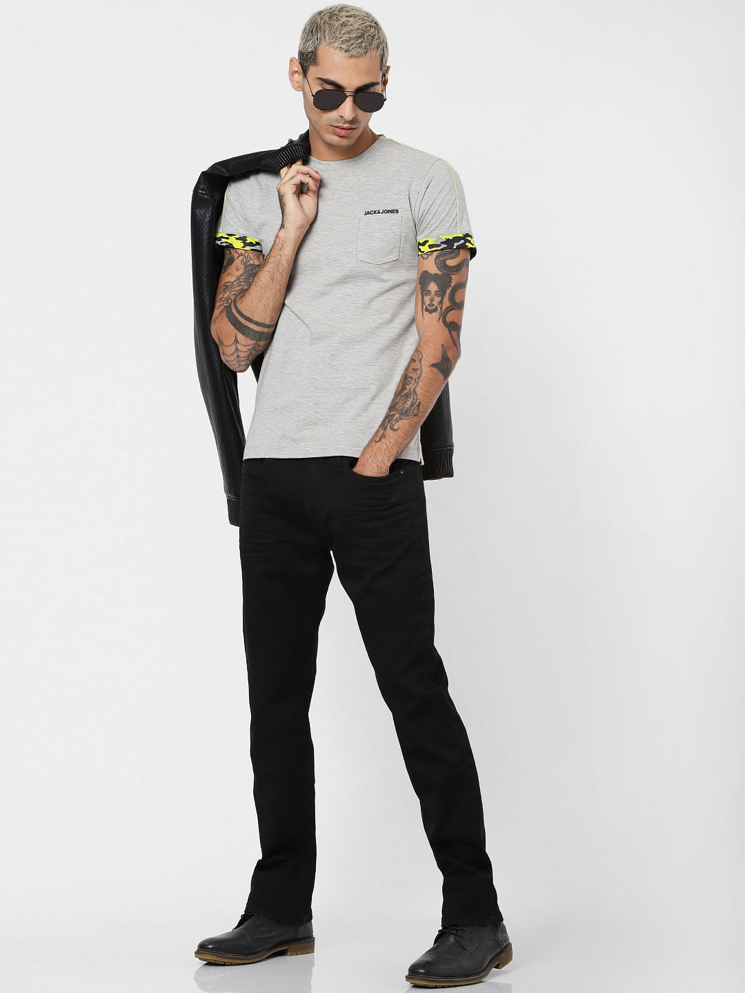 Black Mid Rise Clark Regular Fit Jeans