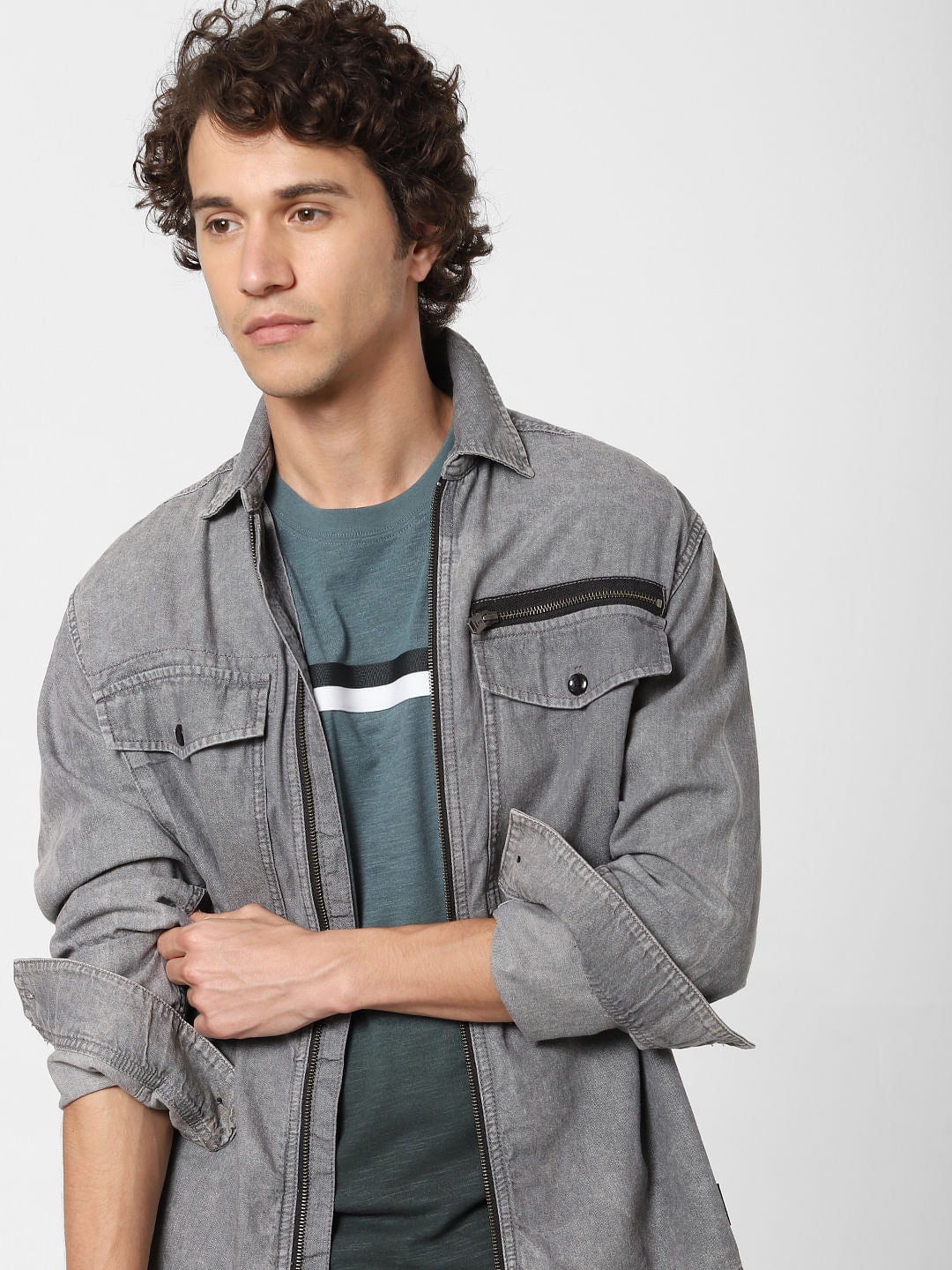 Green Logo Print Crew Neck T-shirt - S