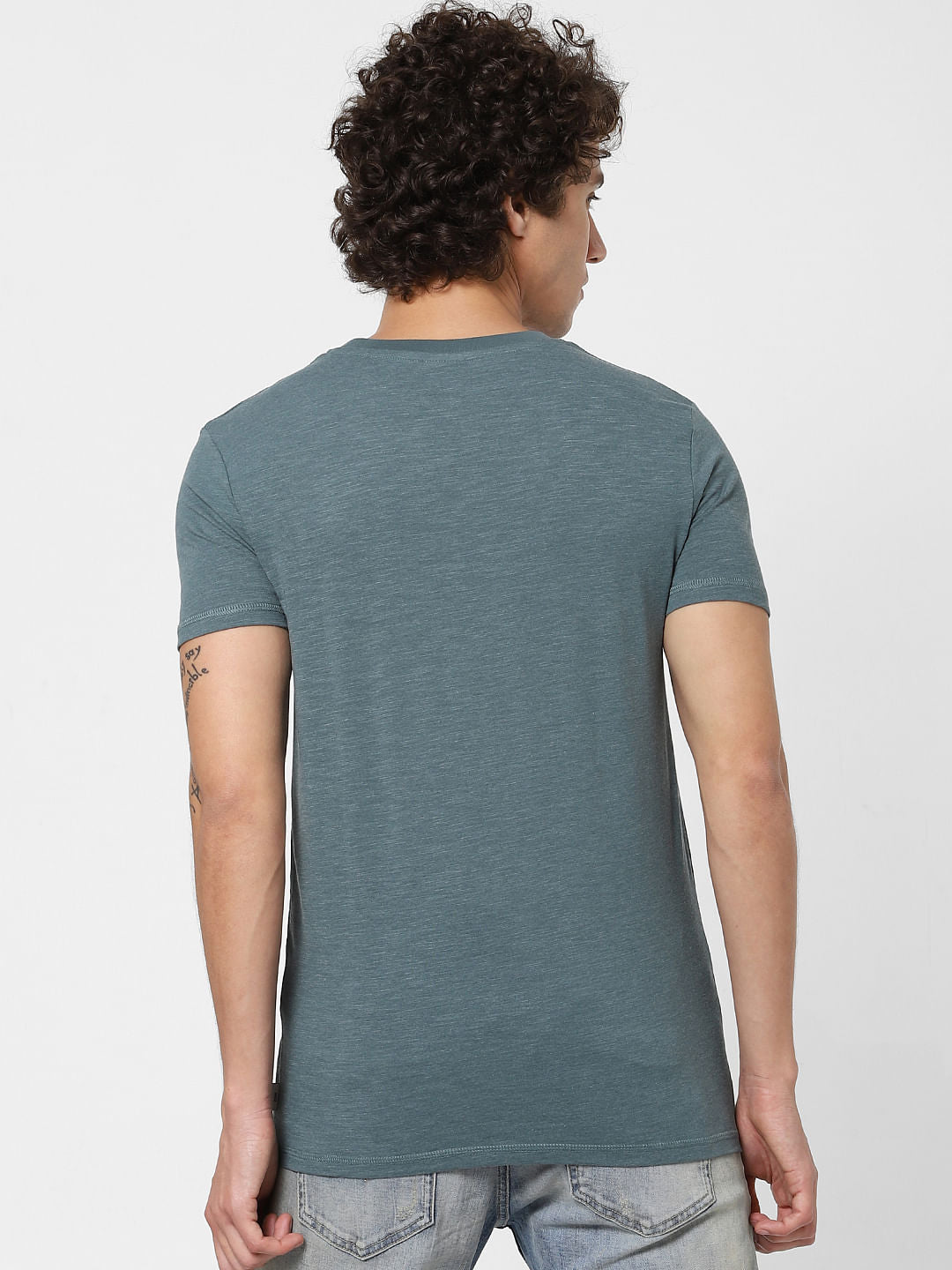 Green Logo Print Crew Neck T-shirt