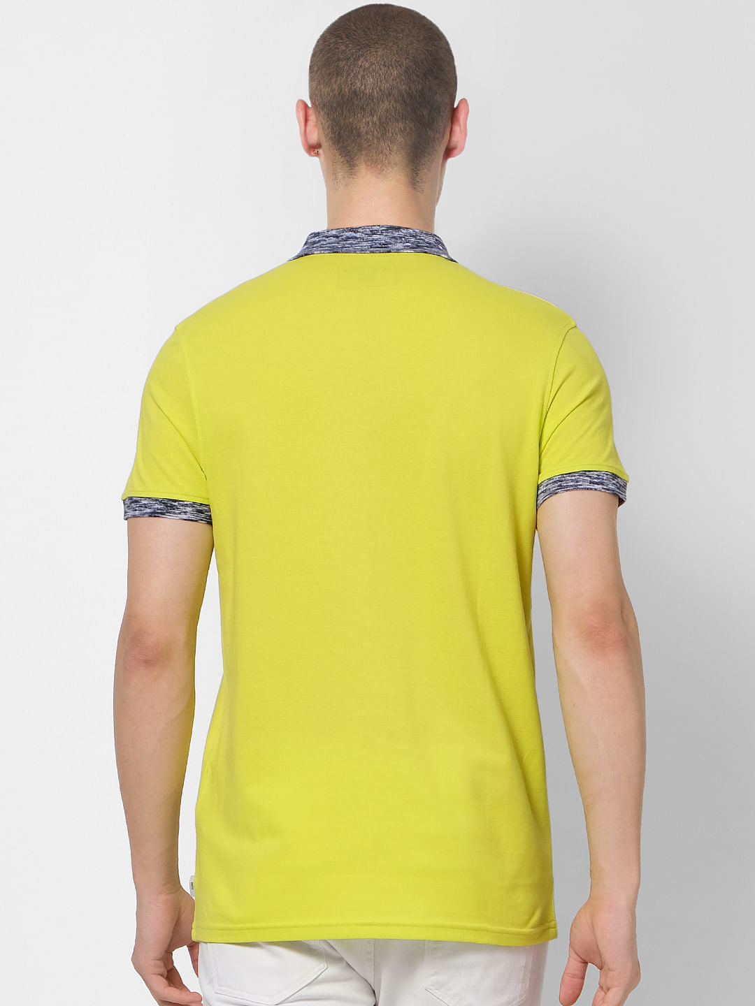 Neon Green Contrast Tipping Polo T-shirt