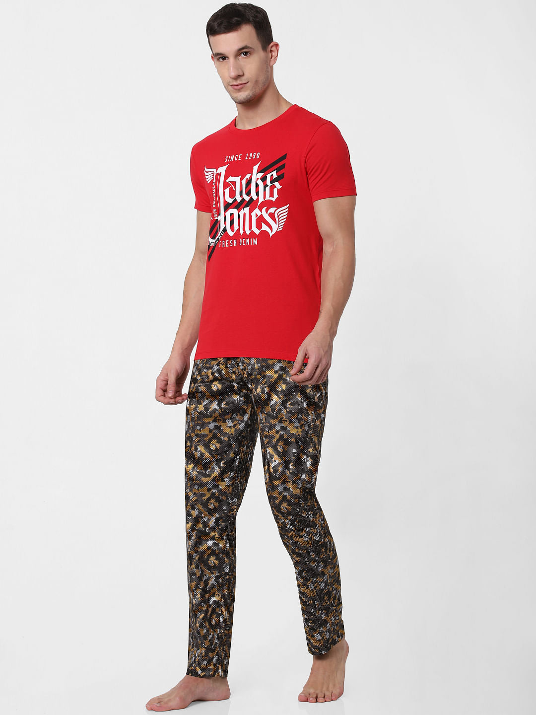 Dark Yellow Camo Print Pyjama - S