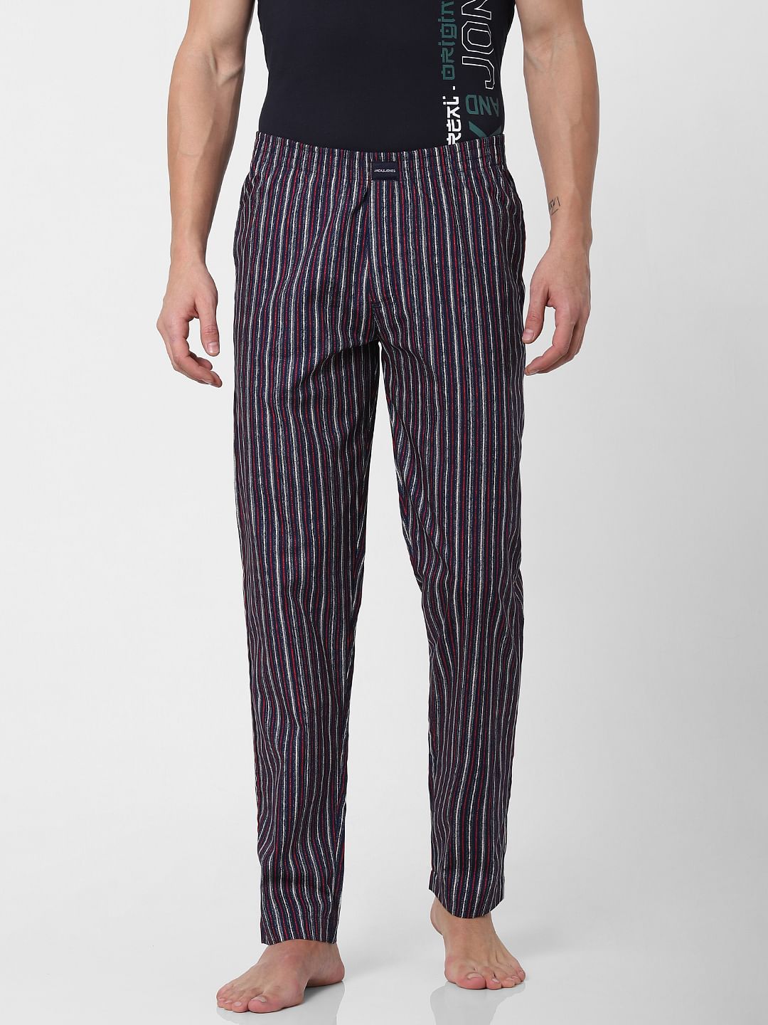 Navy Blue Striped Pyjama