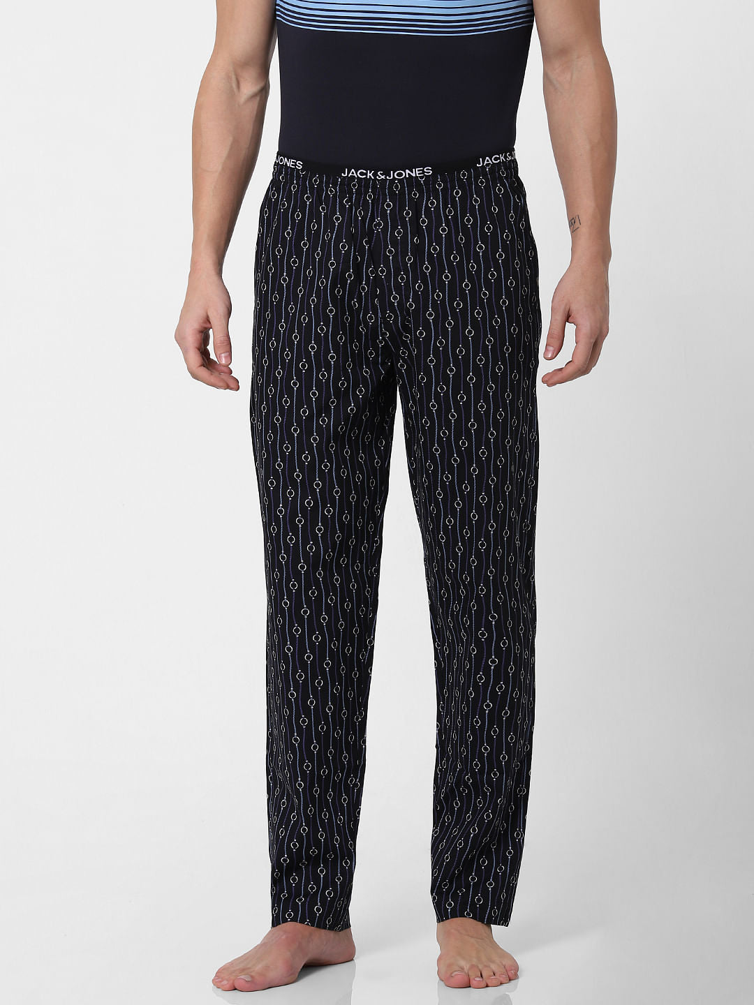 Navy Blue Printed Pyjama