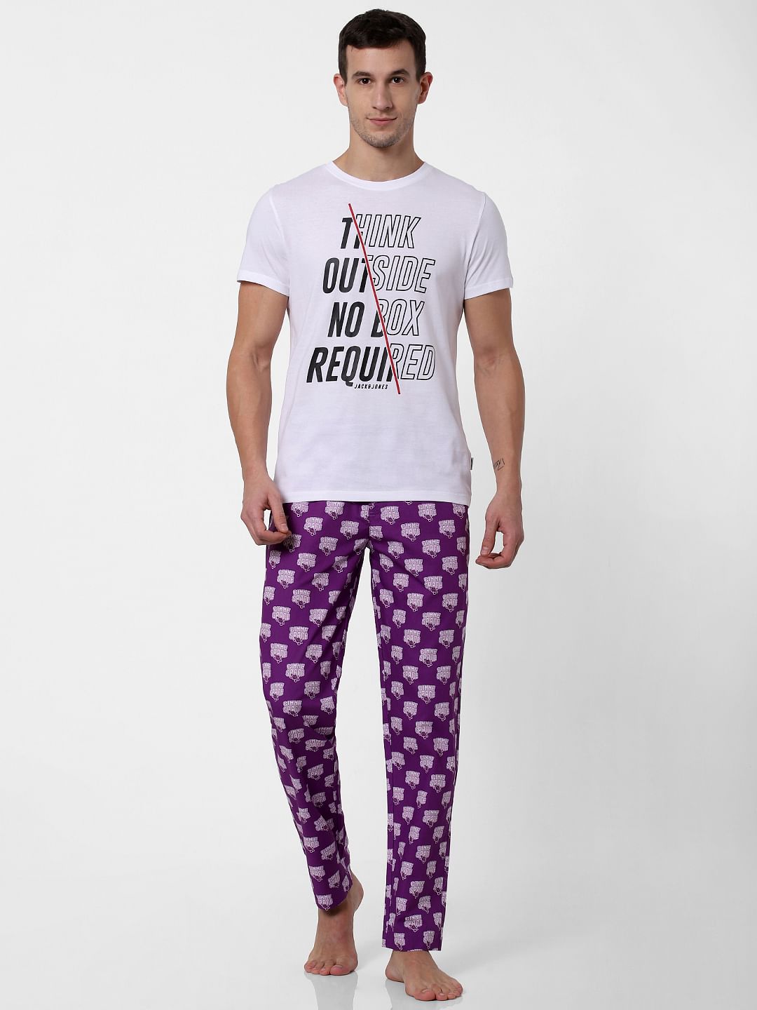 Purple All Over Print Pyjama - S