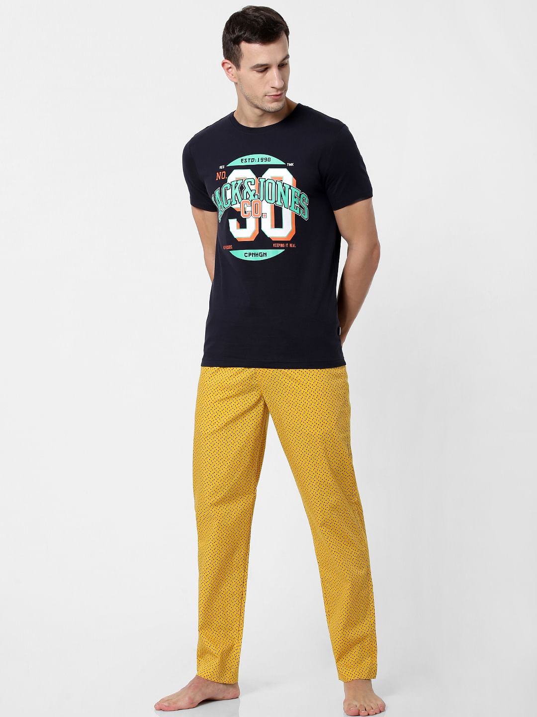 Yellow All Over Print Pyjama - S
