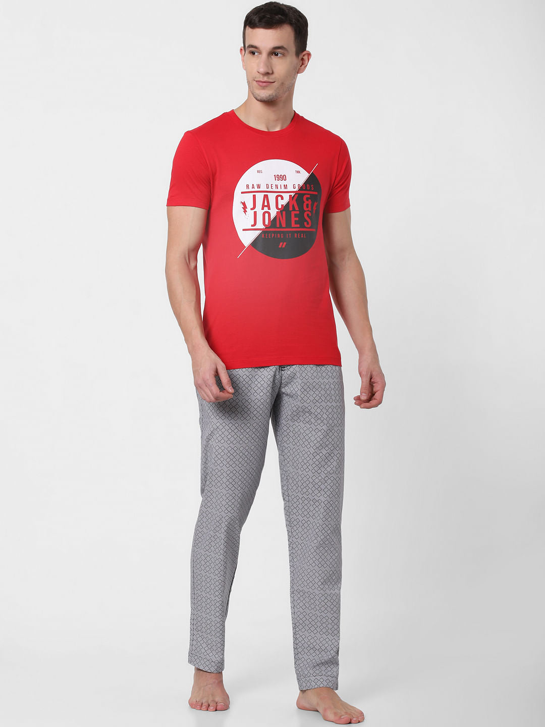 Grey Printed Pyjama - S