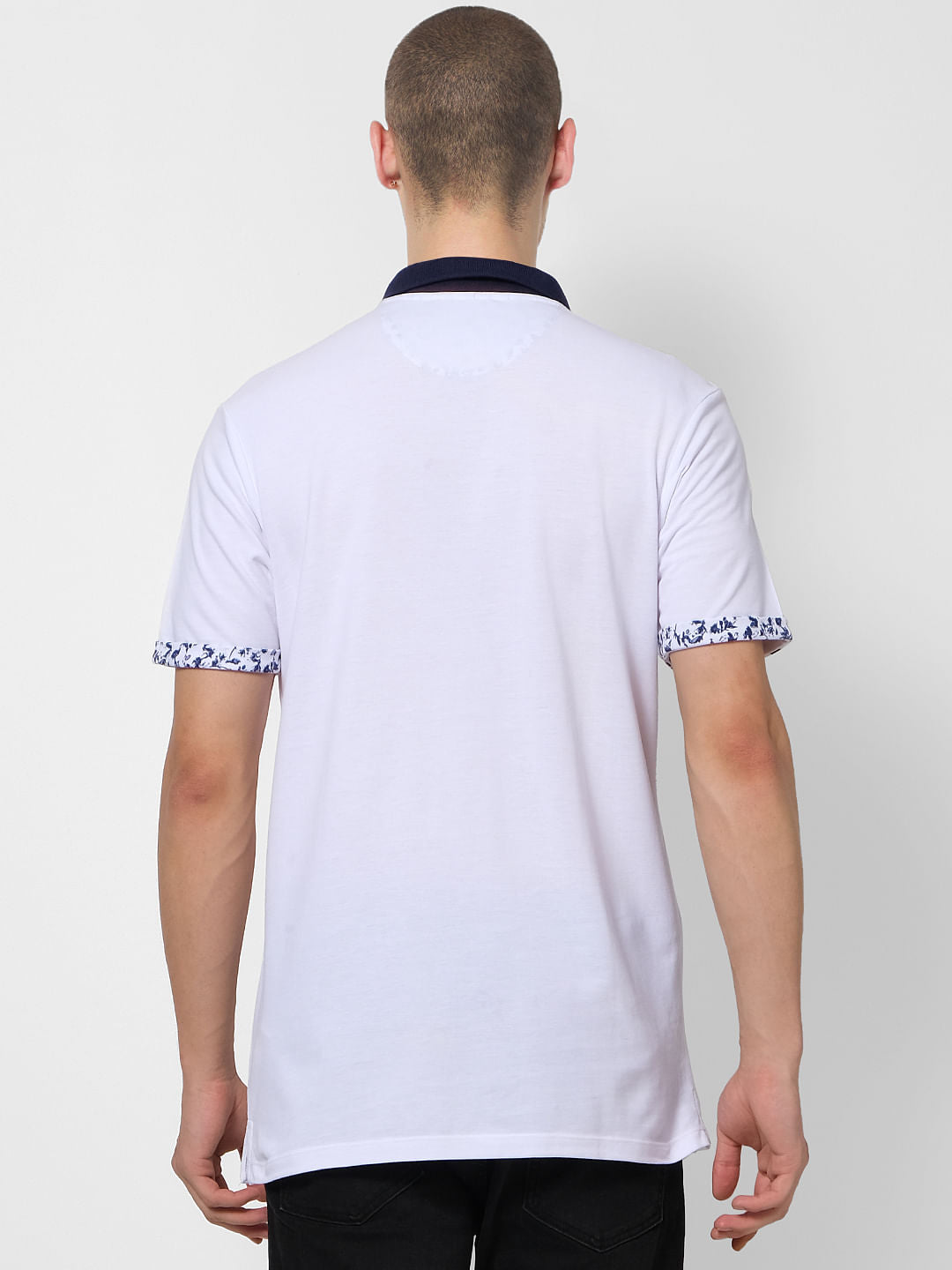 White Contrast Tipping Polo T-shirt