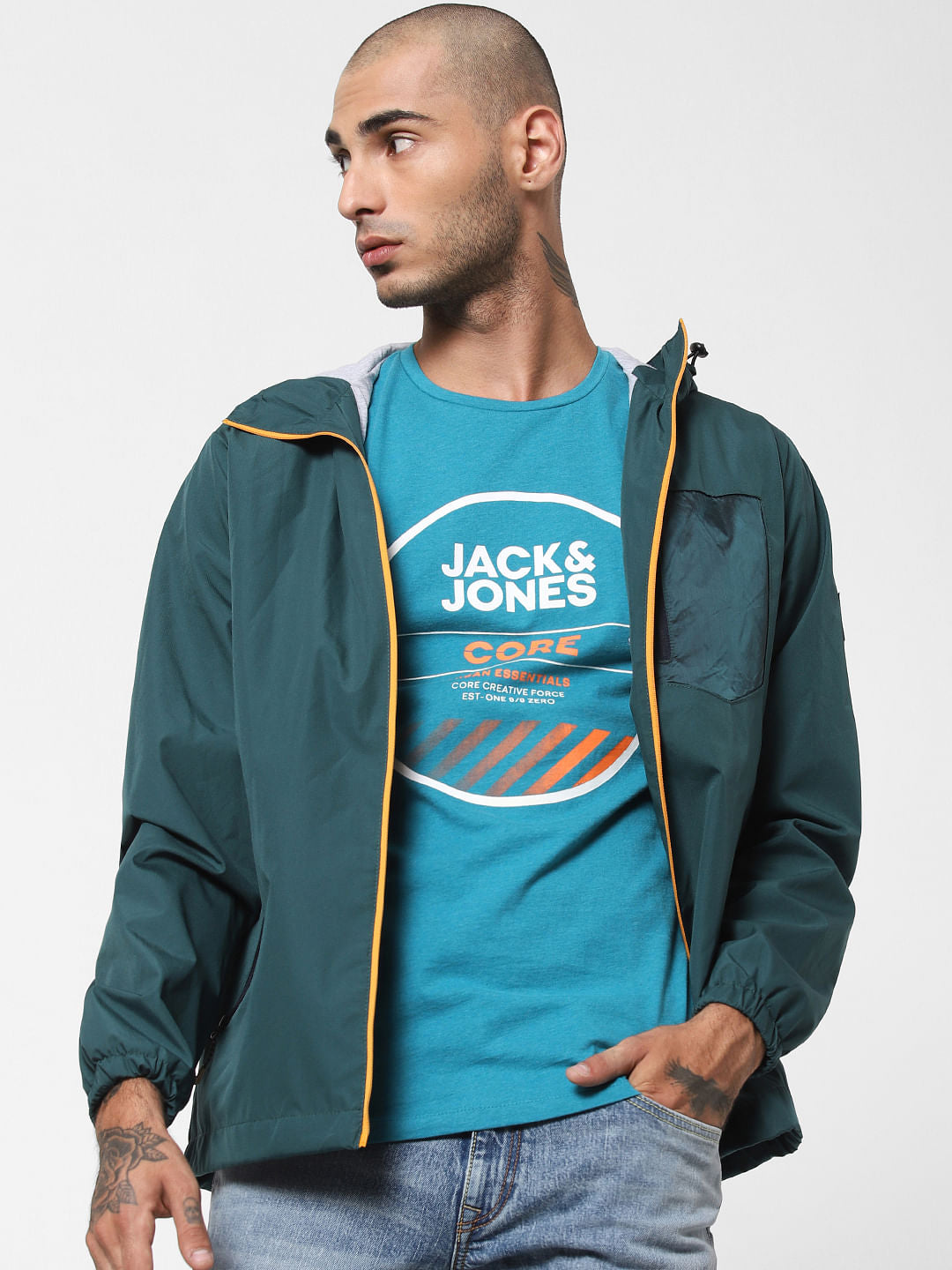 Blue Logo Print Crew Neck T-shirt - S