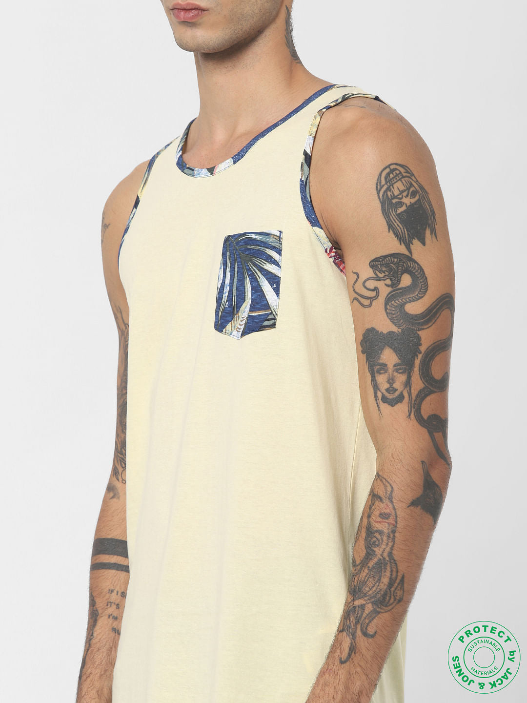 Yellow Patch Pocket Vest