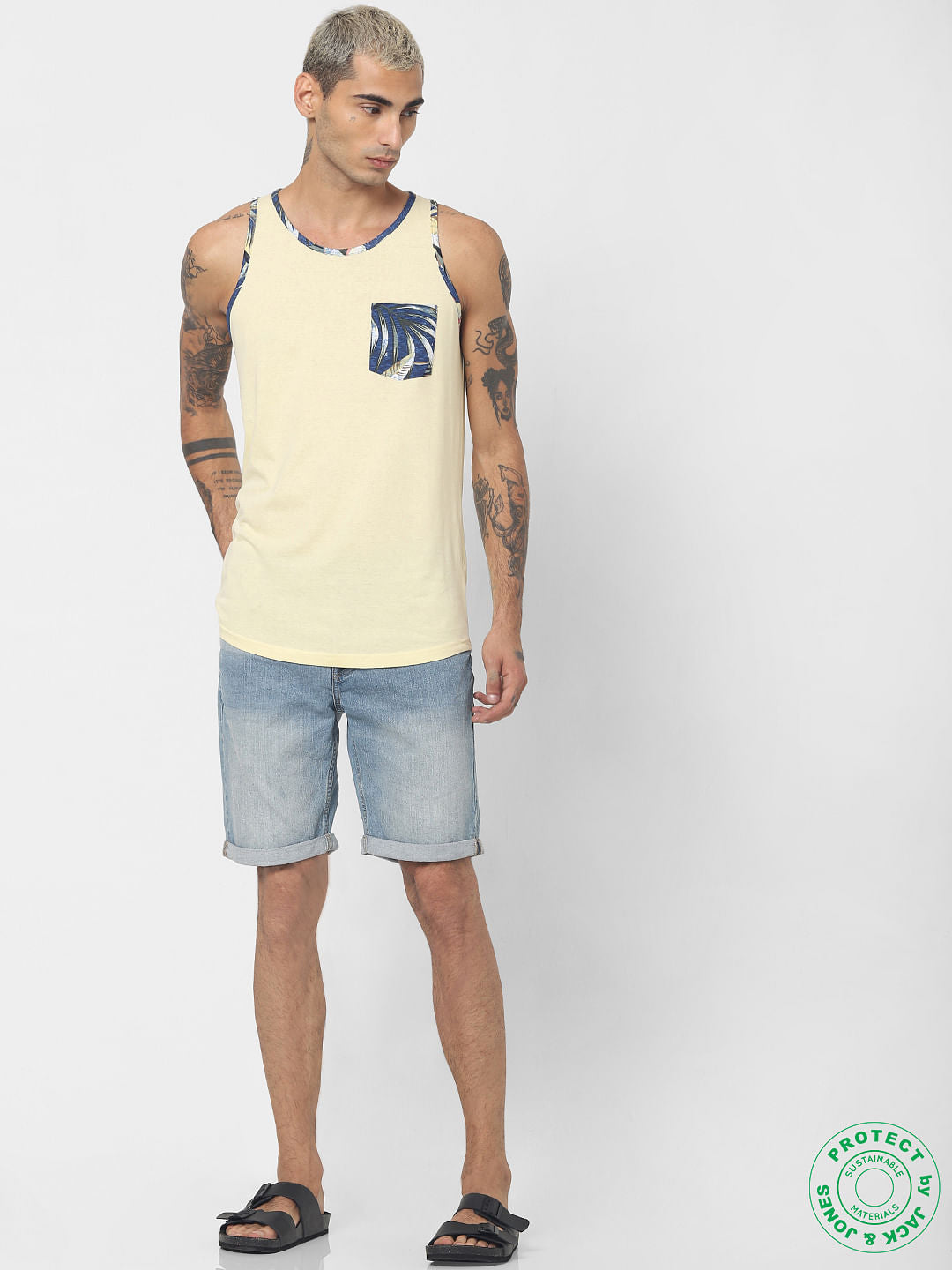 Yellow Patch Pocket Vest