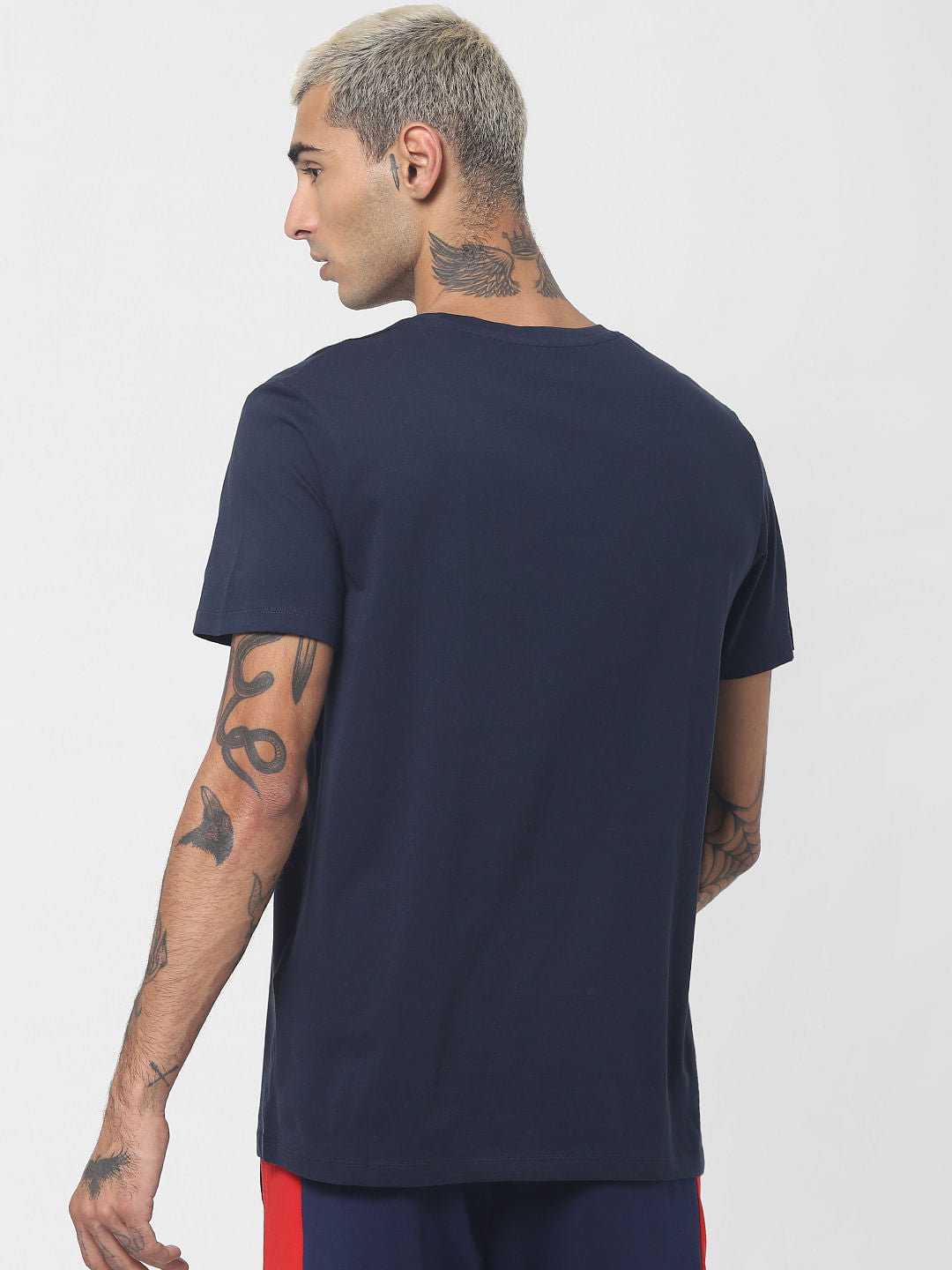 Navy Blue Graphic Print Crew Neck T-shirt