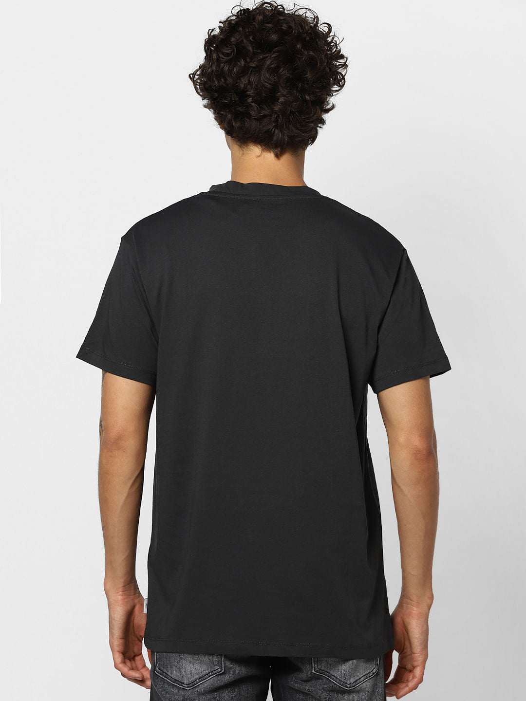 Black Patch Pocket Crew Neck T-shirt