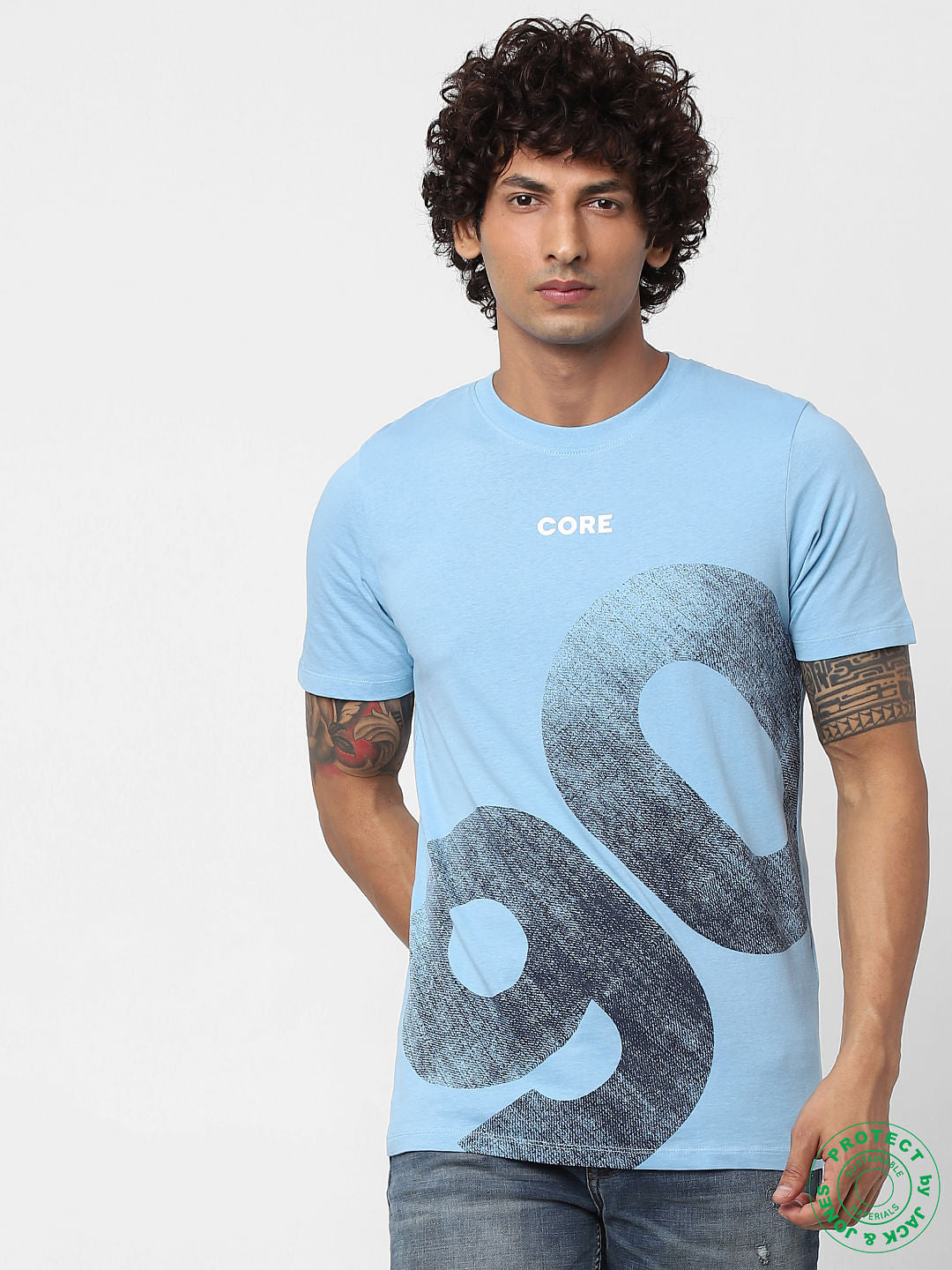 Dusk Blue Graphic Print T-shirt - S