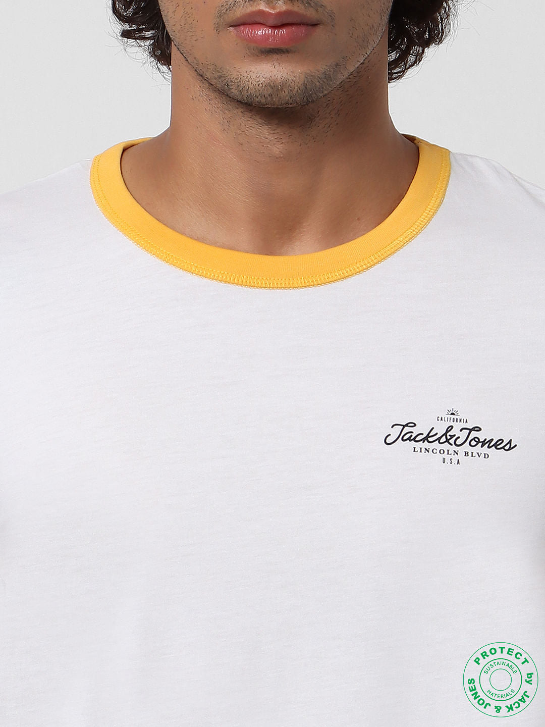 White Tipping Crew Neck T-shirt