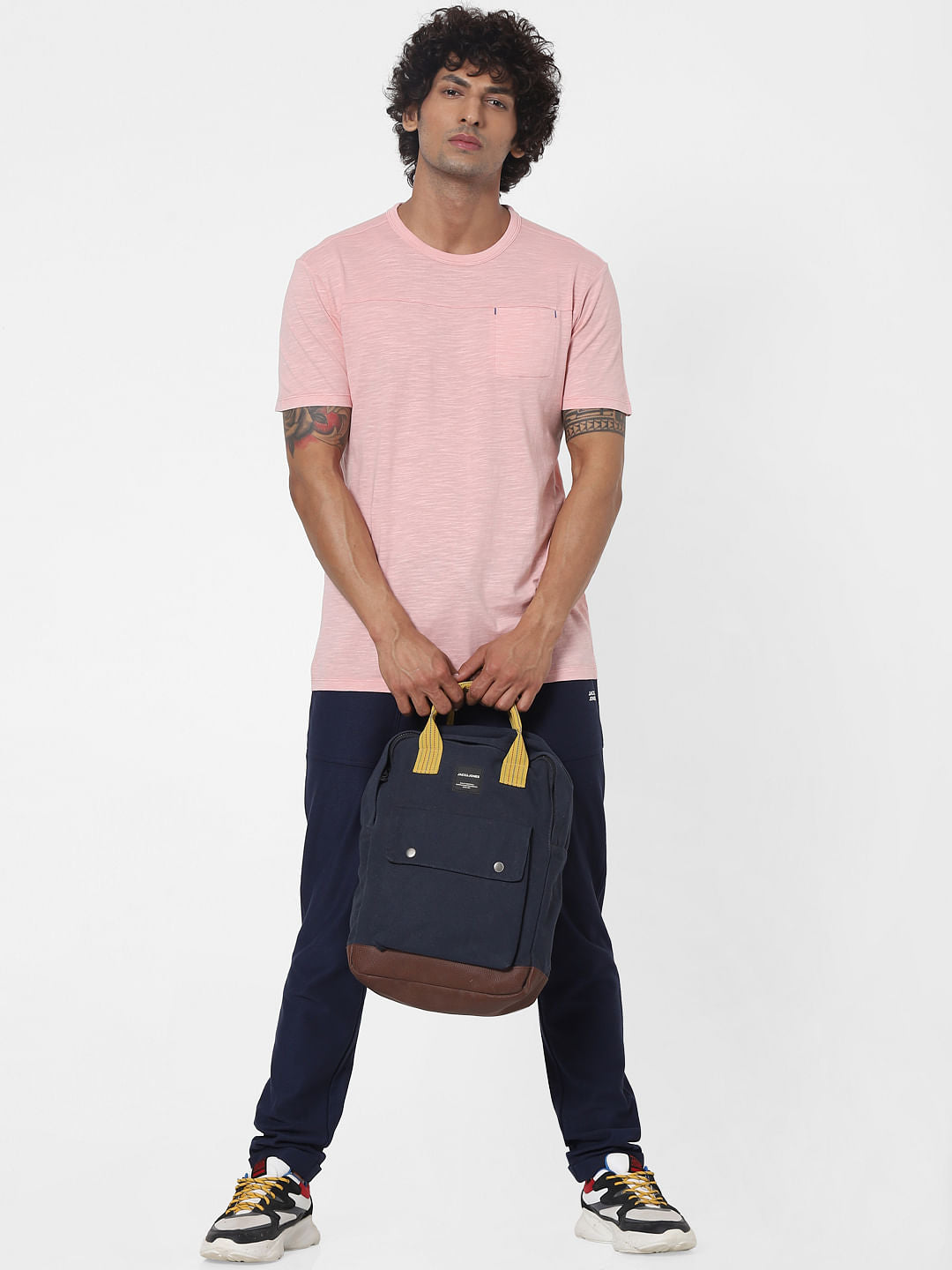 Pink Slub Crew Neck T-shirt - S