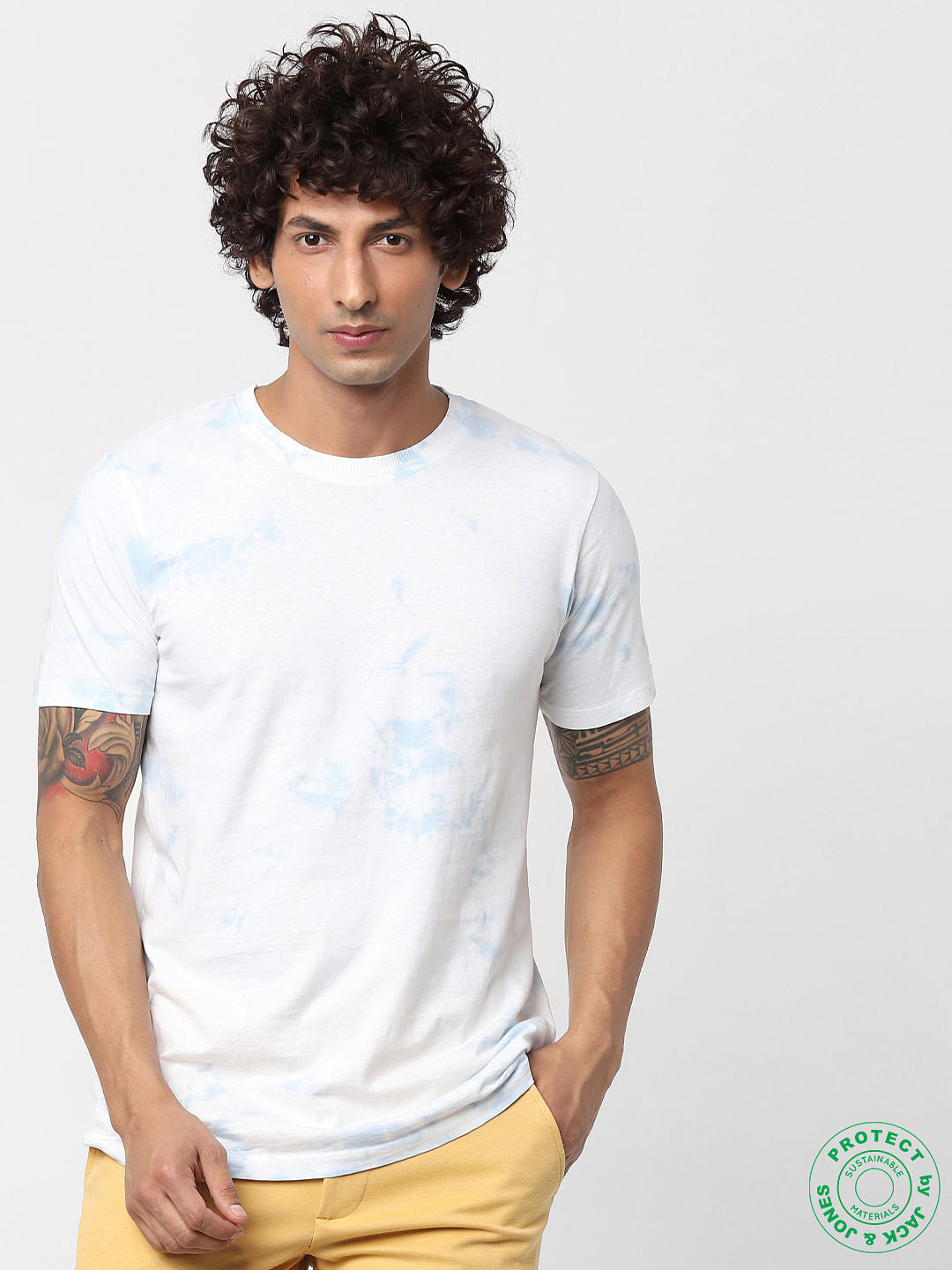 Blue Tie & Dye Crew Neck T-shirt - S