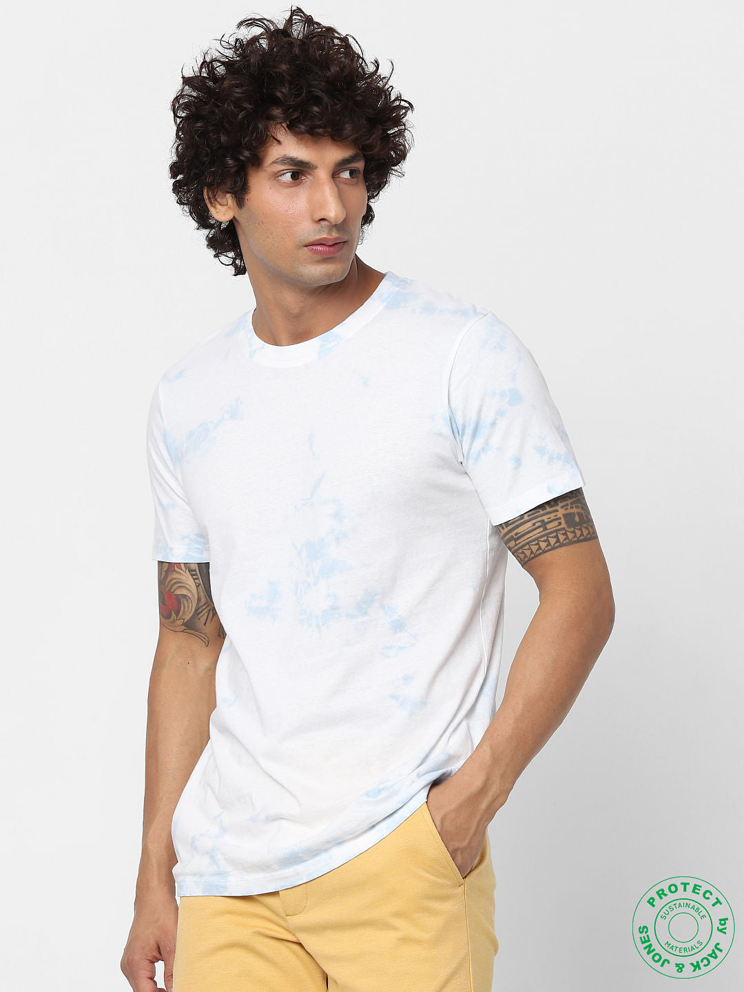 Blue Tie & Dye Crew Neck T-shirt