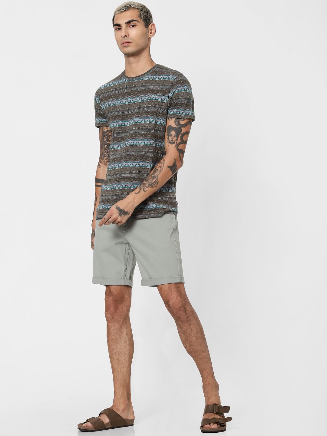 Grey Low Rise Shorts - S