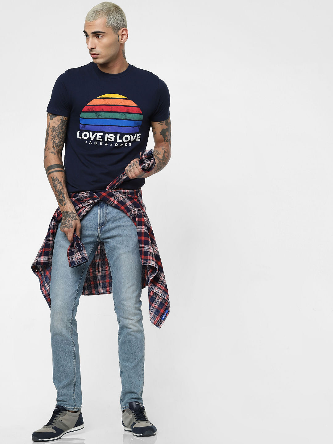 Blue Pride Rainbow Crew Neck T-shirt - S