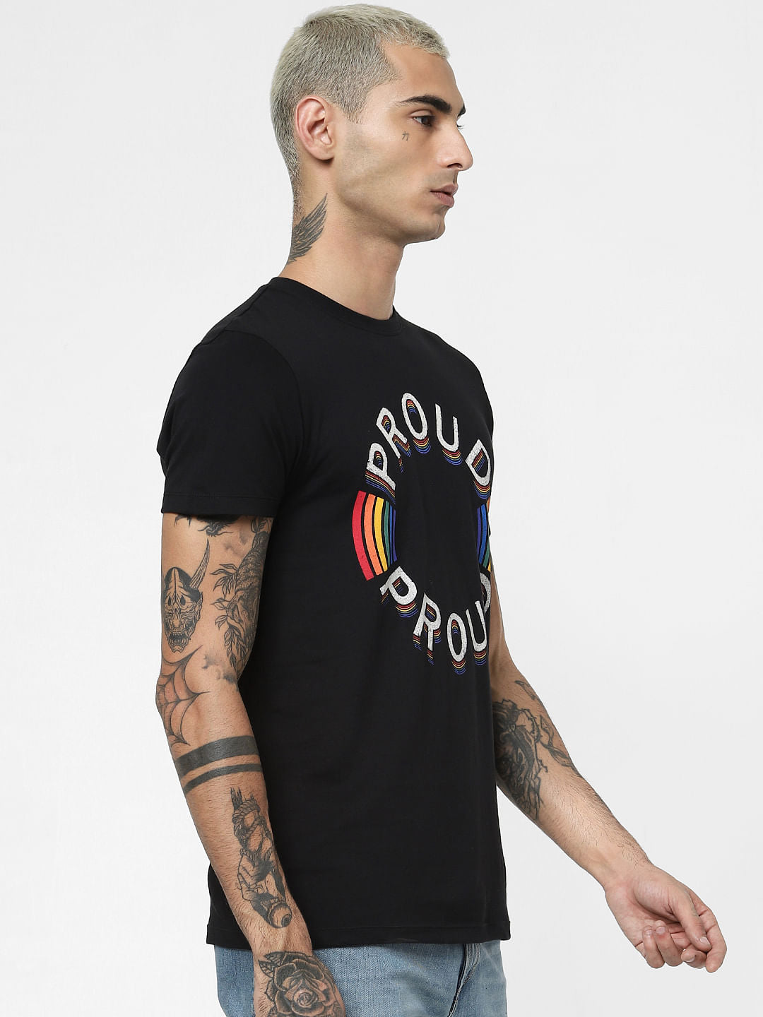 Black Pride Rainbow Crew Neck T-shirt
