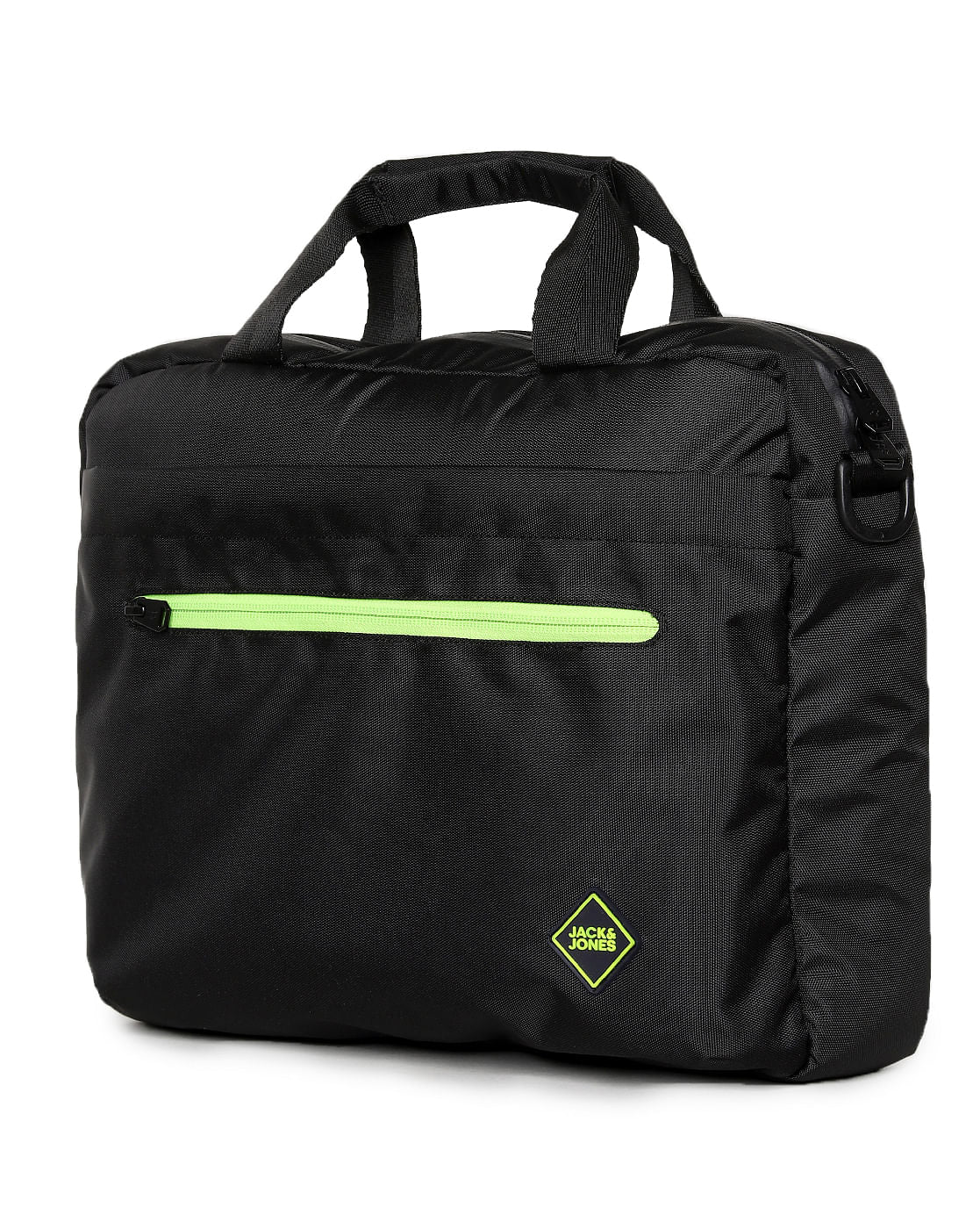 Black Logo Print Laptop Bag