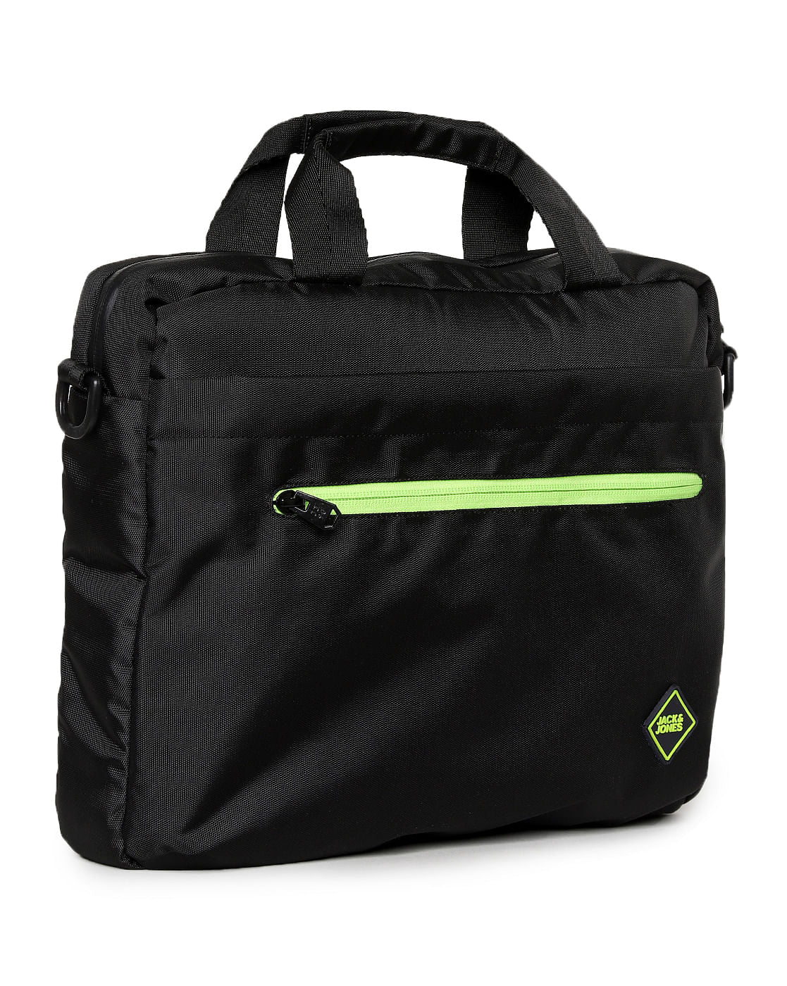 Black Logo Print Laptop Bag