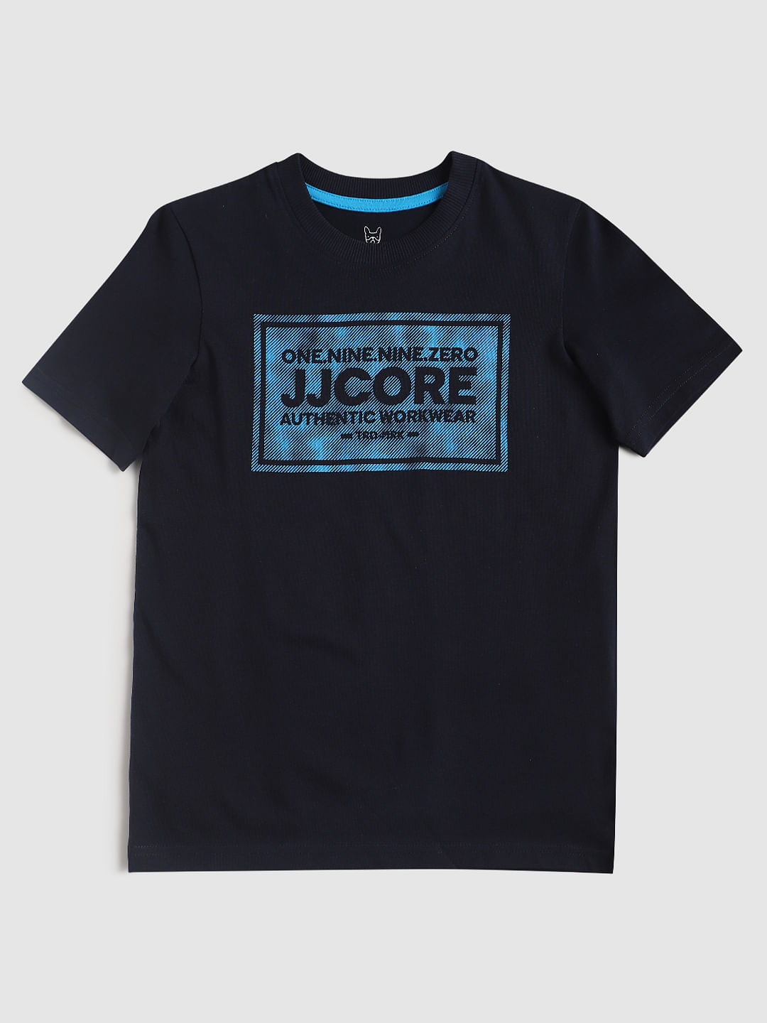 Boys Blue Logo Print Crew Neck T-shirt - 9/10Y