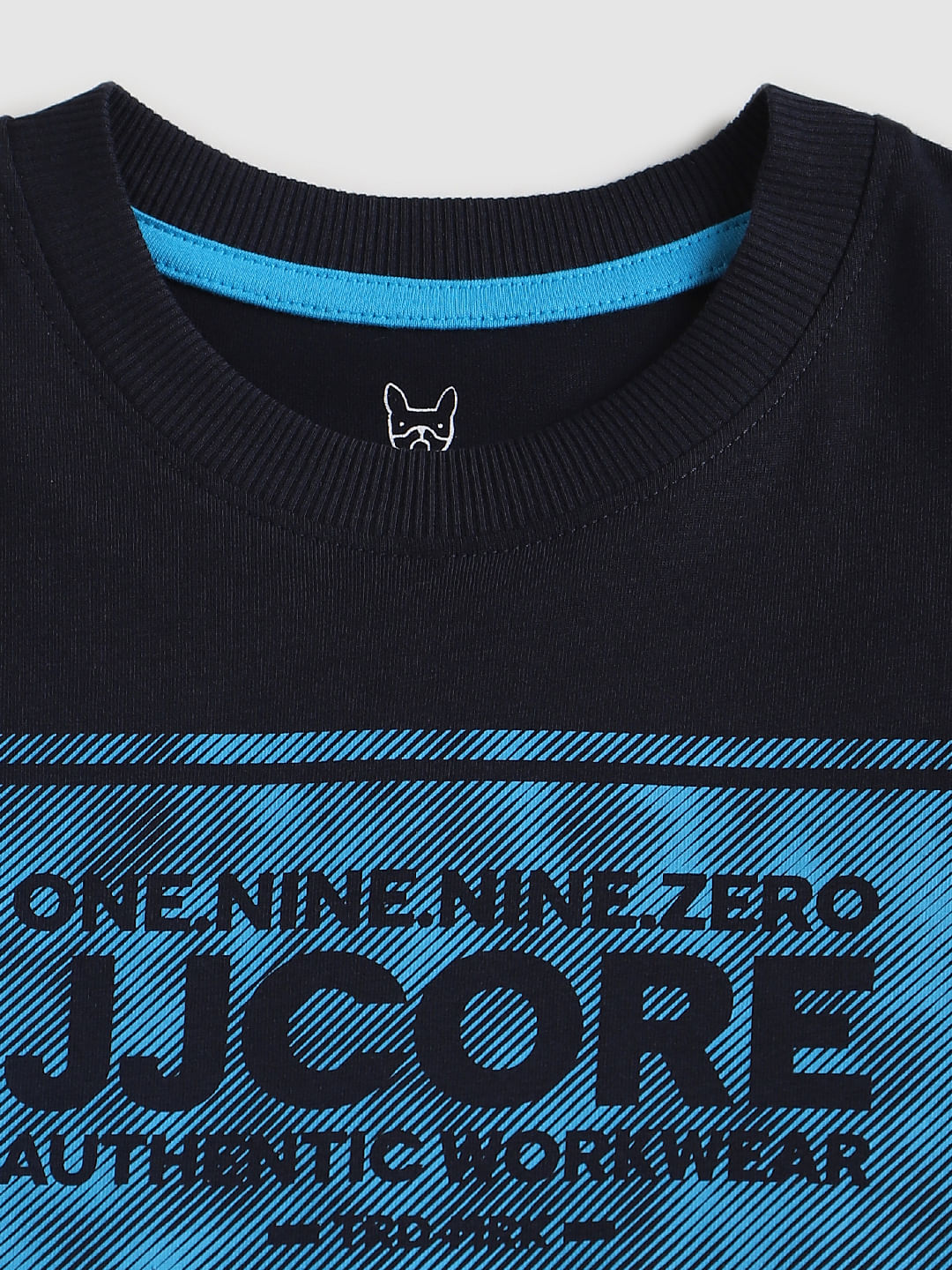 Boys Blue Logo Print Crew Neck T-shirt