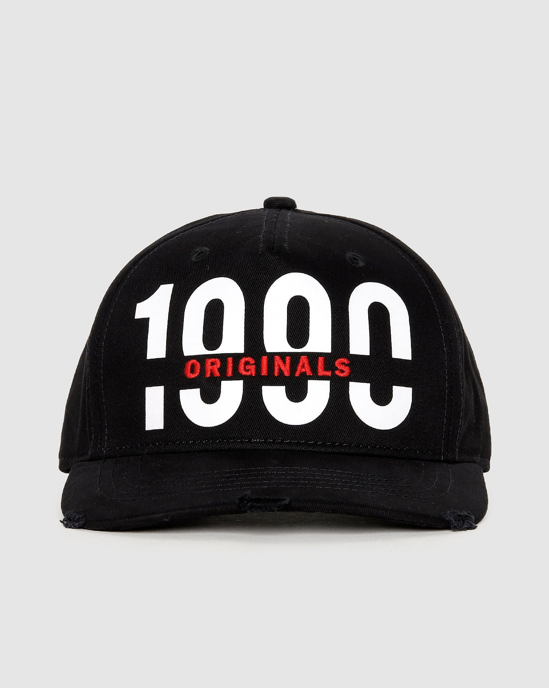 Black Logo Print Baseball Cap - ONE