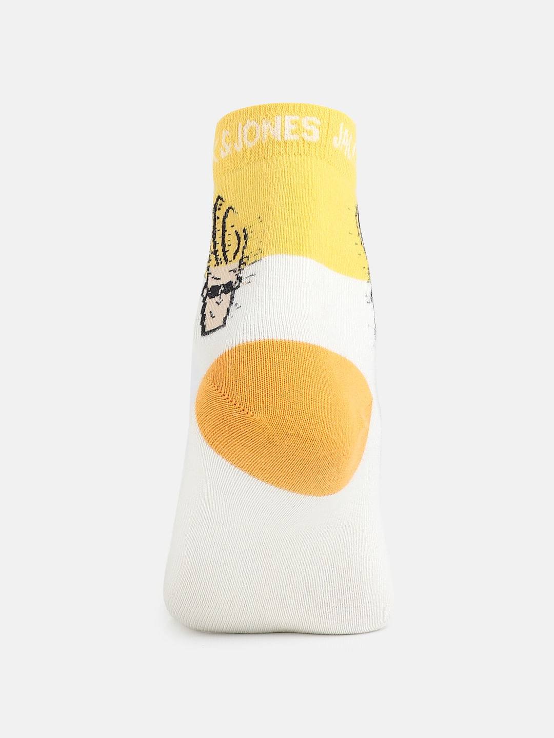 X Johnny Bravo White Colourblocked Mid Calf Length Socks