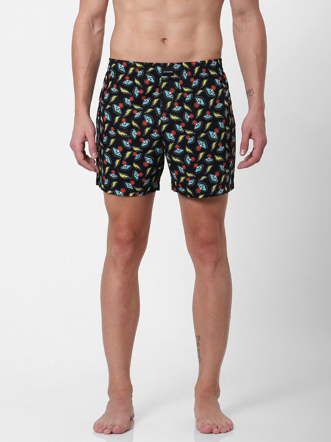 Black Graphic Print Boxers - S