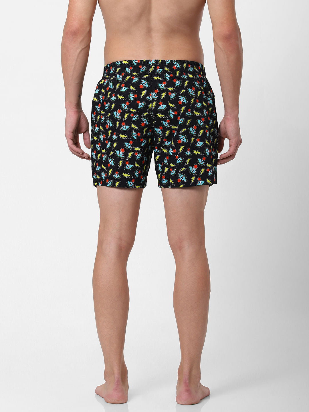 Black Graphic Print Boxers