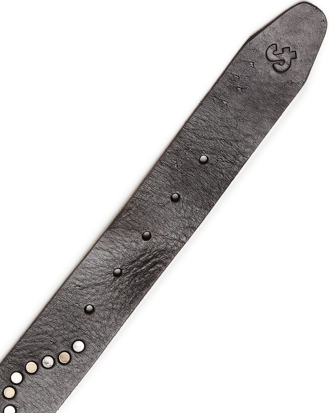 Dark Brown Studded Leather Belt