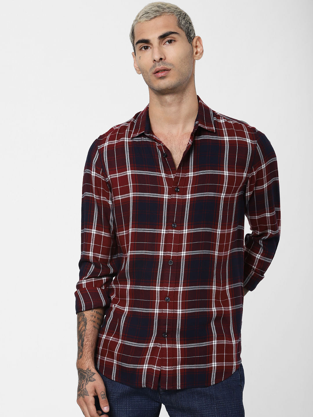 Red Check Full Sleeves Shirt