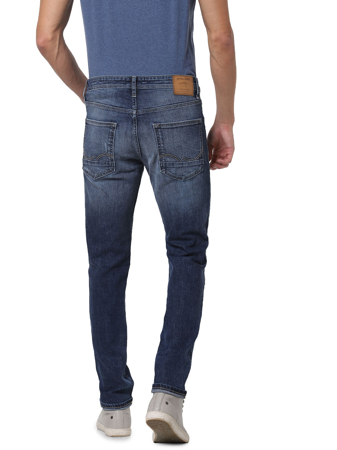Blue Low Rise Ben Distressed Skinny Jeans