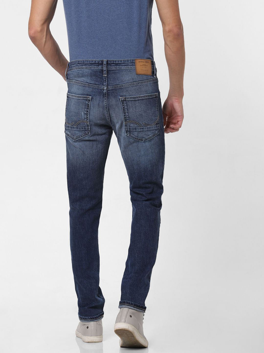 Blue Low Rise Ben Distressed Skinny Jeans