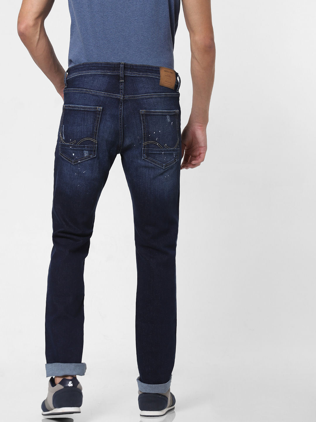 Blue Low Rise Ben Distressed Skinny Jeans