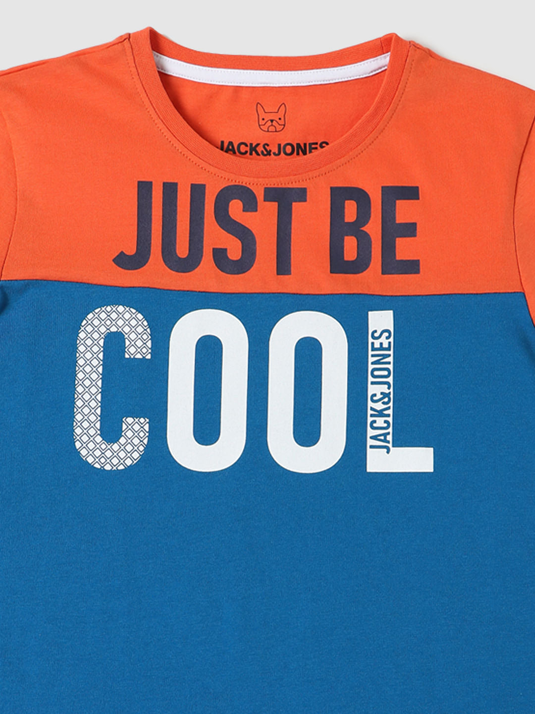 Boys Orange Slogan Print Crew Neck T-shirt