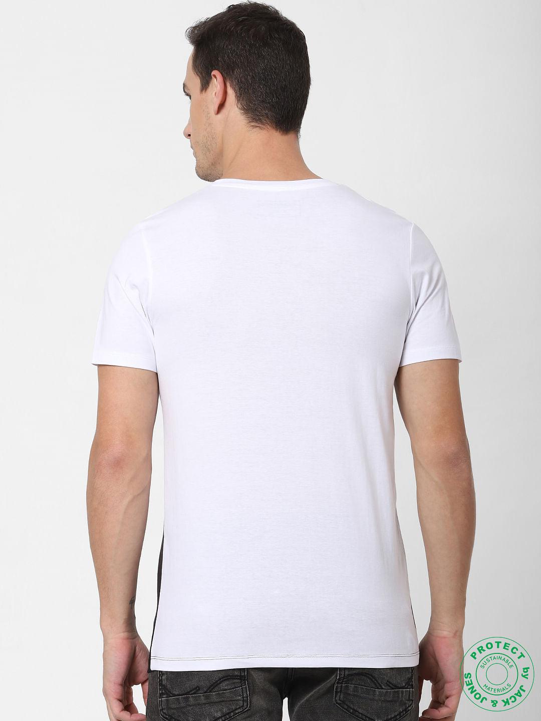 Black Colourblocked Crew Neck T-shirt