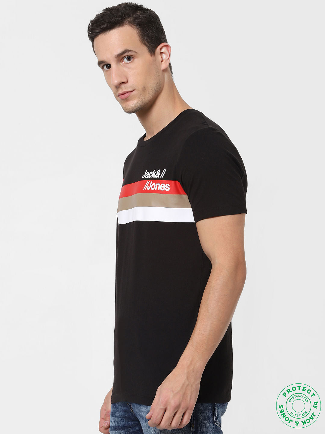 Black Logo Print Crew Neck T-shirt