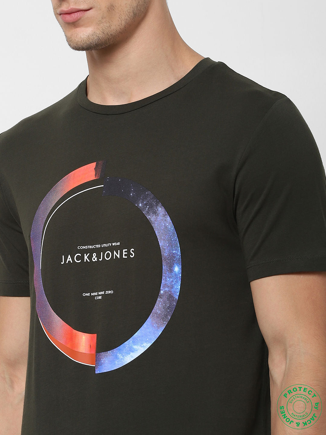 Dark Green Graphic Print T-shirt