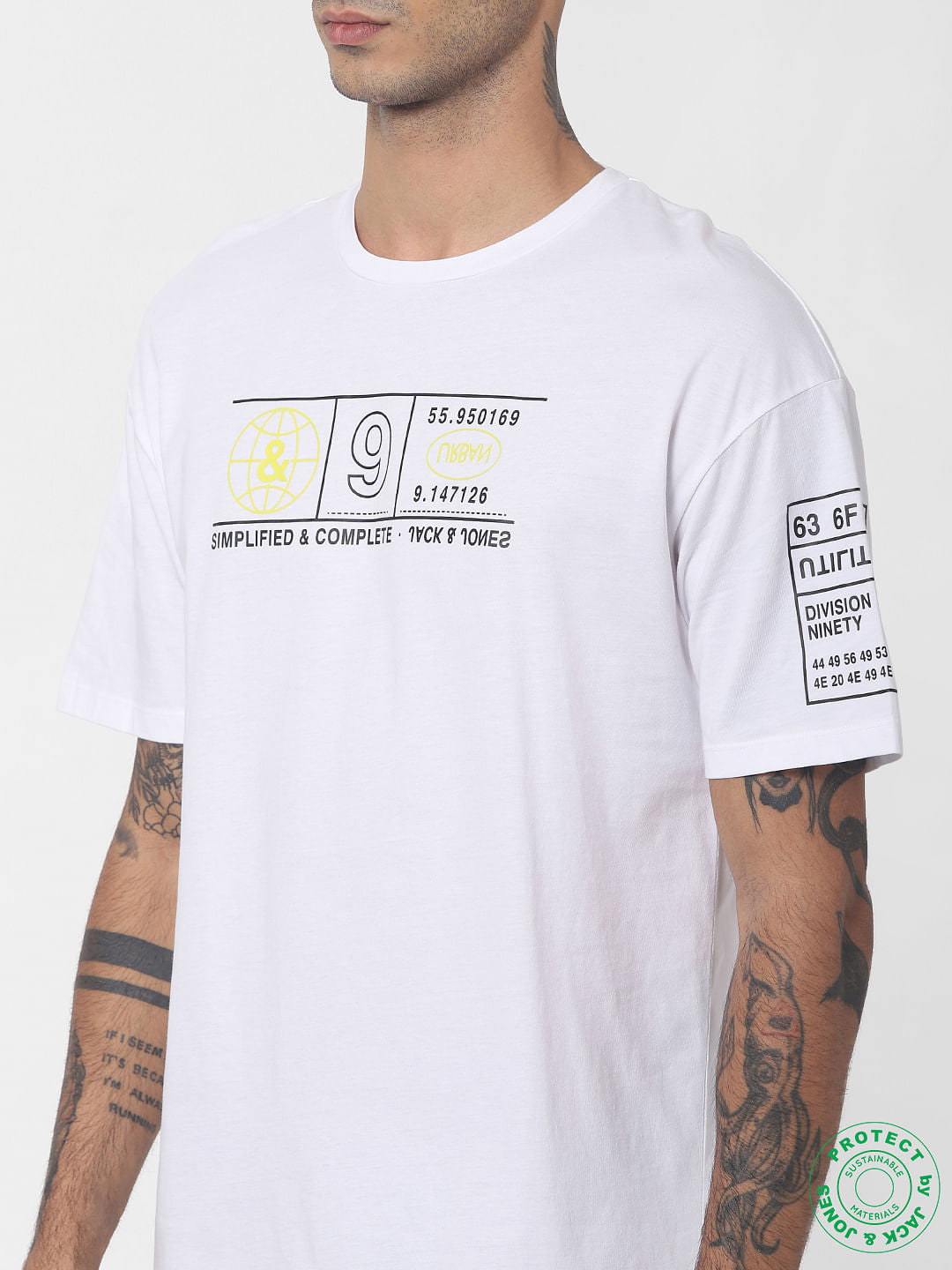 White Printed Crew Neck T-shirt