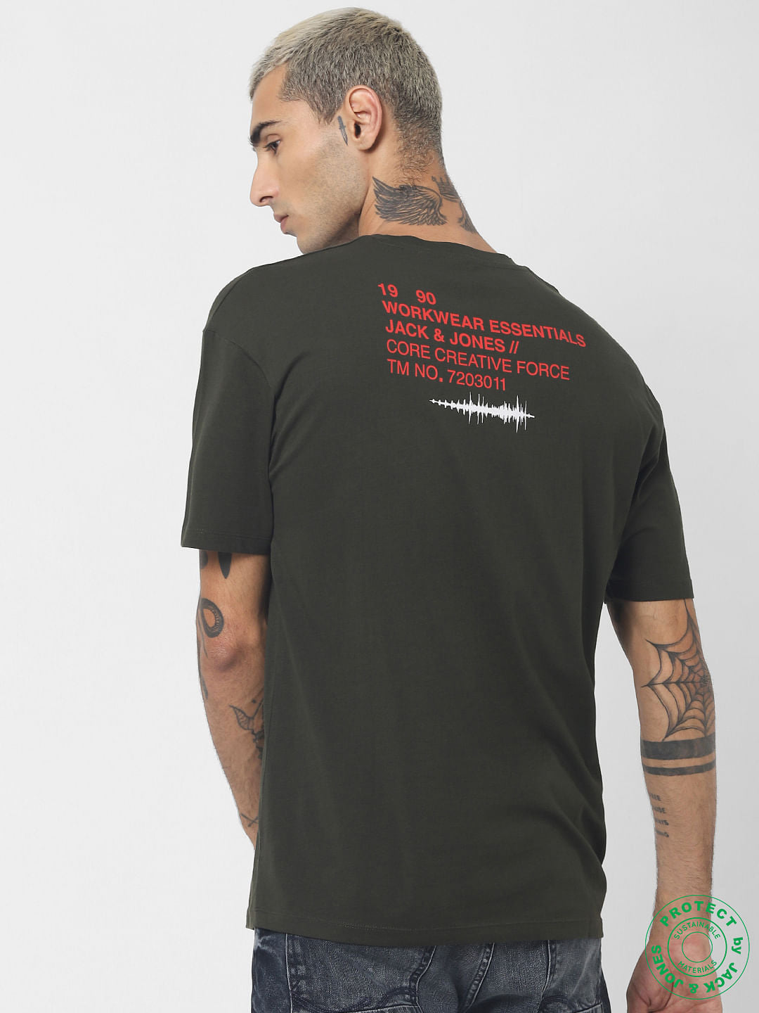 Green Logo Print Crew Neck T-shirt