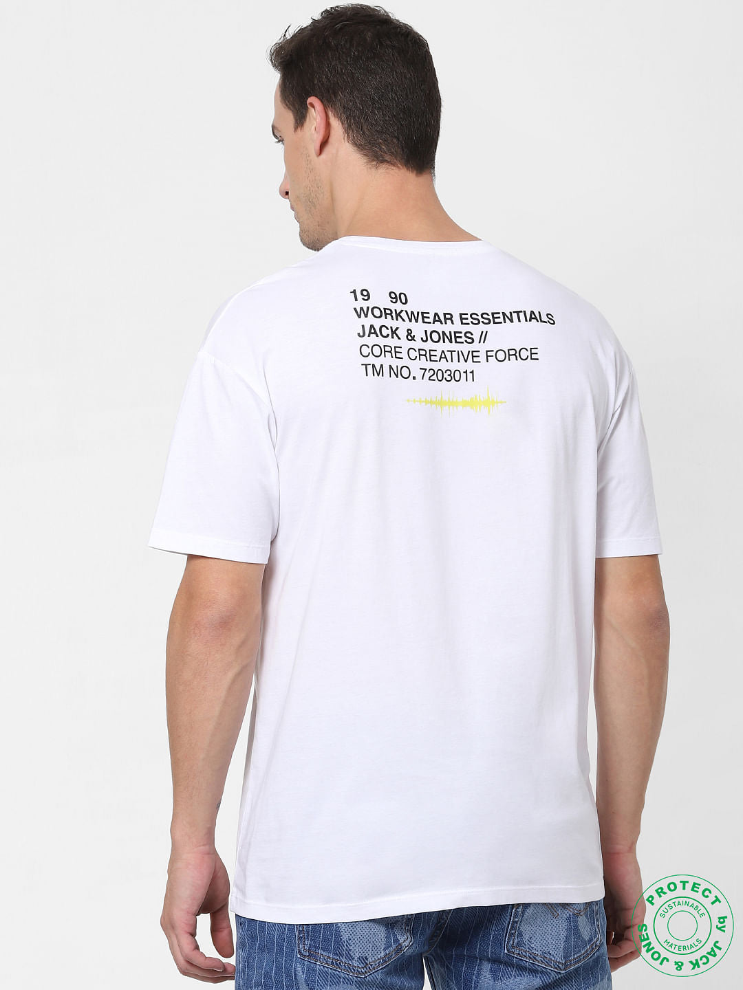 White Logo Print Crew Neck T-shirt