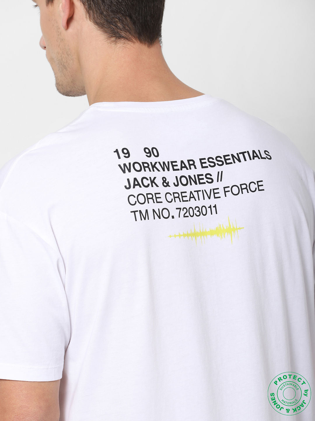 White Logo Print Crew Neck T-shirt