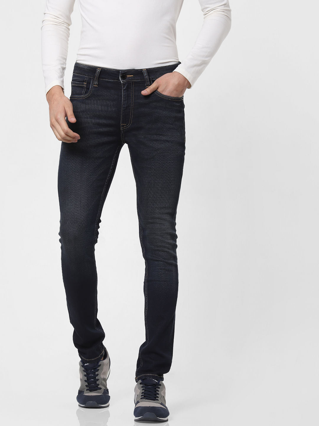 Dark Blue Low Rise Glenn Slim Fit Jeans