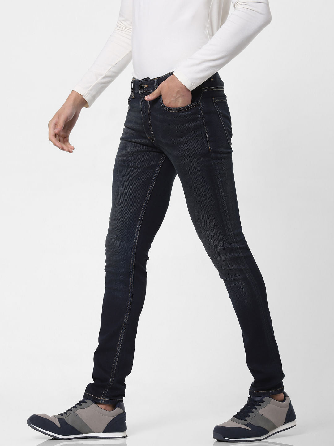 Dark Blue Low Rise Glenn Slim Fit Jeans