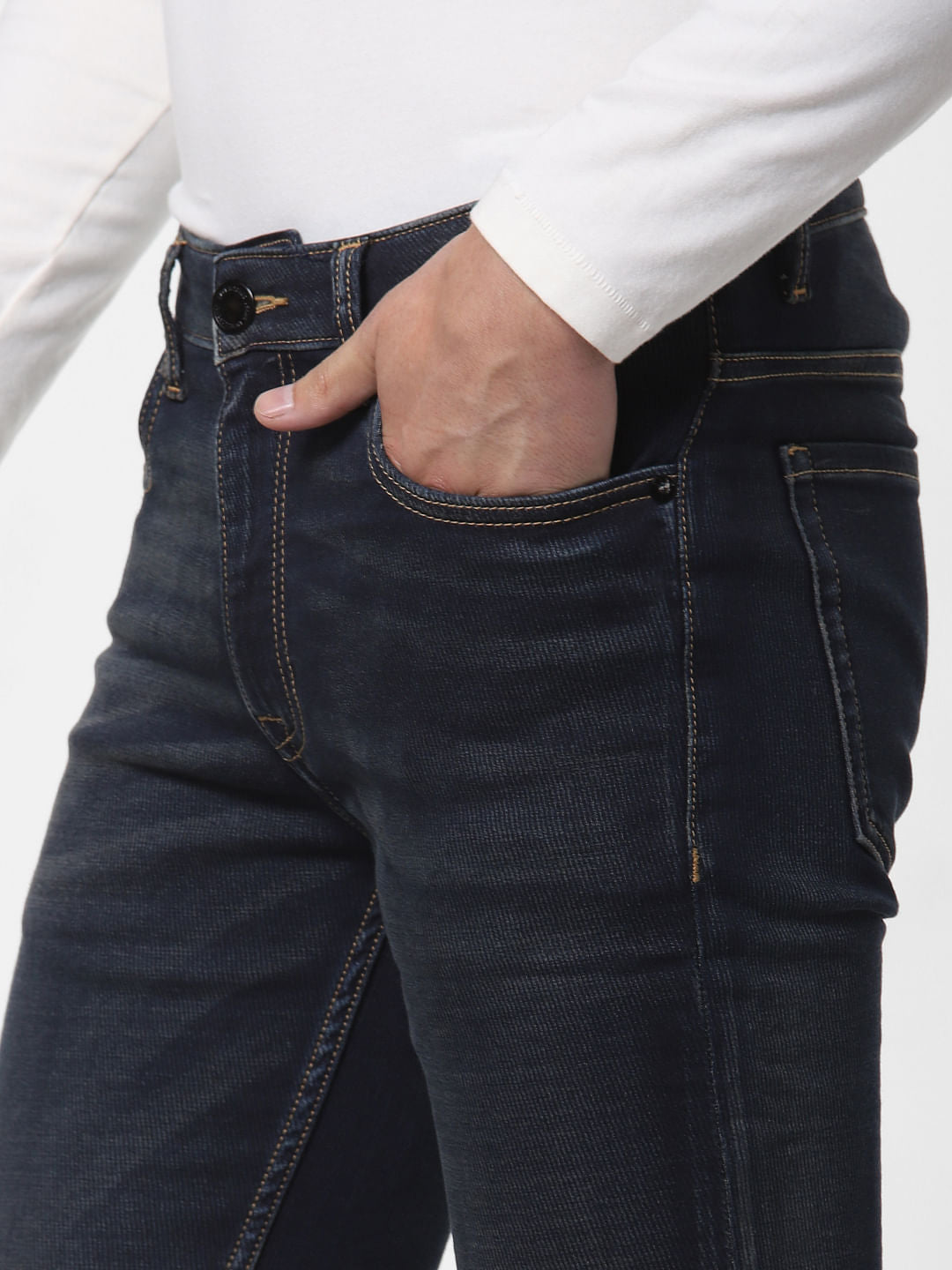Dark Blue Low Rise Glenn Slim Fit Jeans