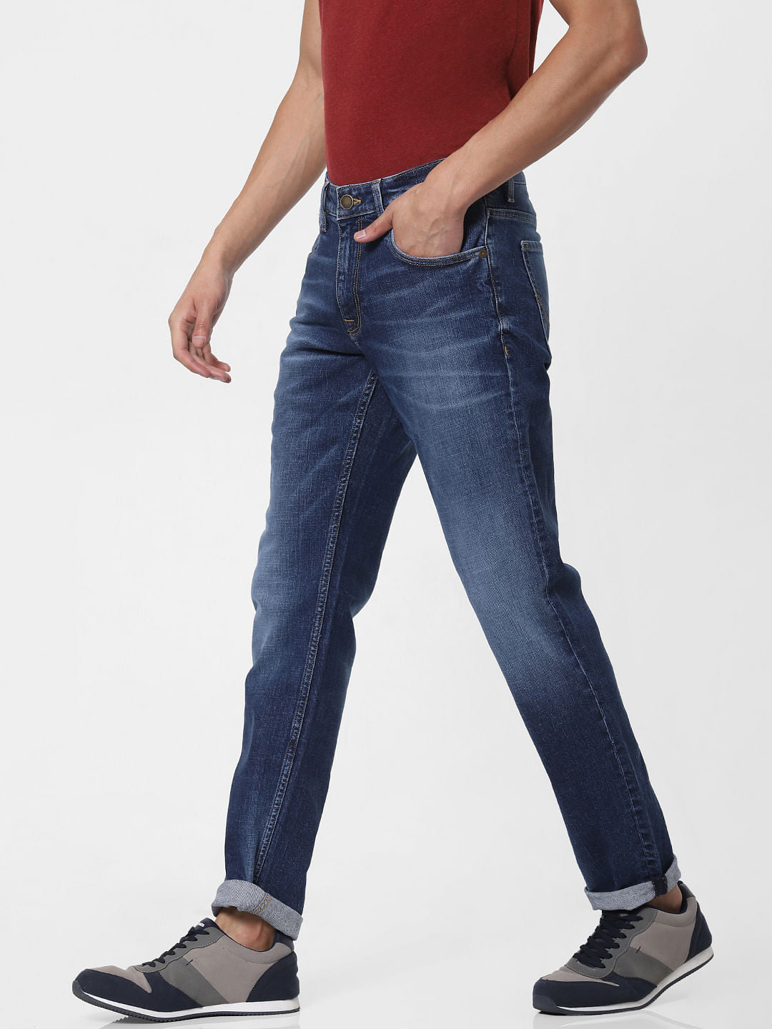 Blue Low Rise Glenn Slim Fit Jeans