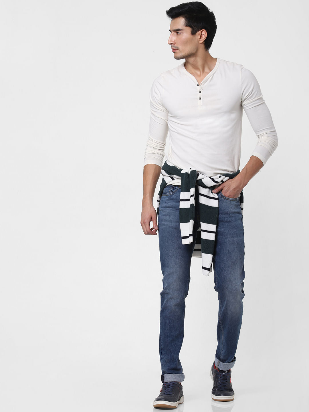 Blue Low Rise Ben Washed Skinny Jeans - 28/30